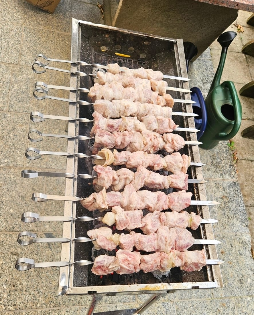 Customer photo review of Schweine-Schaschlik Original - Mayonnaise Zwiebel Kräuter Marinade | mySchaschlik