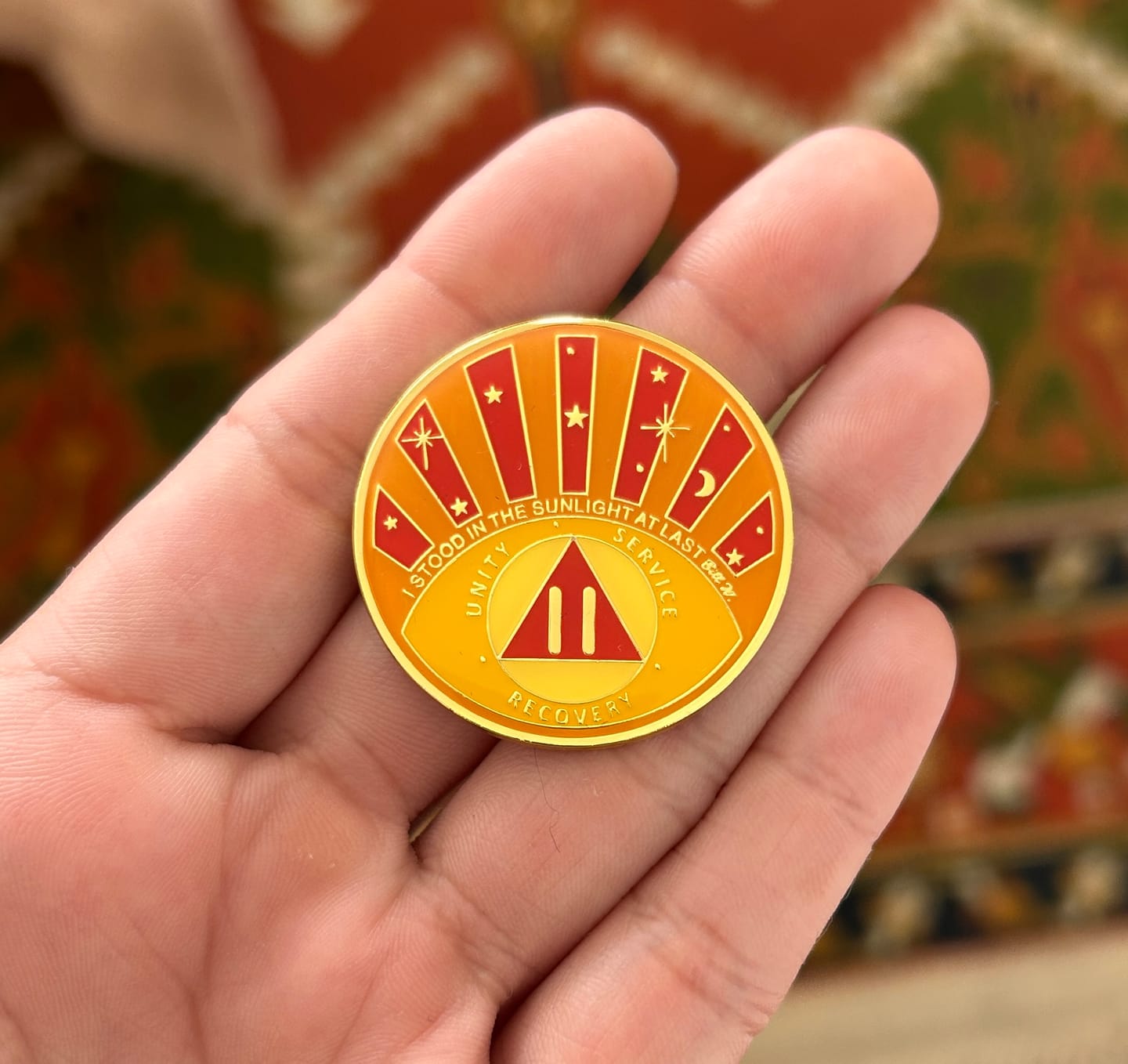 Customer photo review of Stood in the Sunlight 2 Year Specialty AA Recovery Medallion - Tri-Plated Two Year Chip/Coin