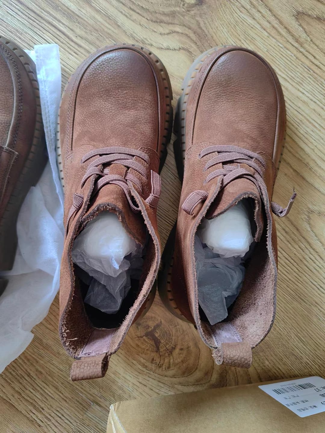 Customer photo review of Handmade Waterproof Sturdy Lace-up Winter Boots