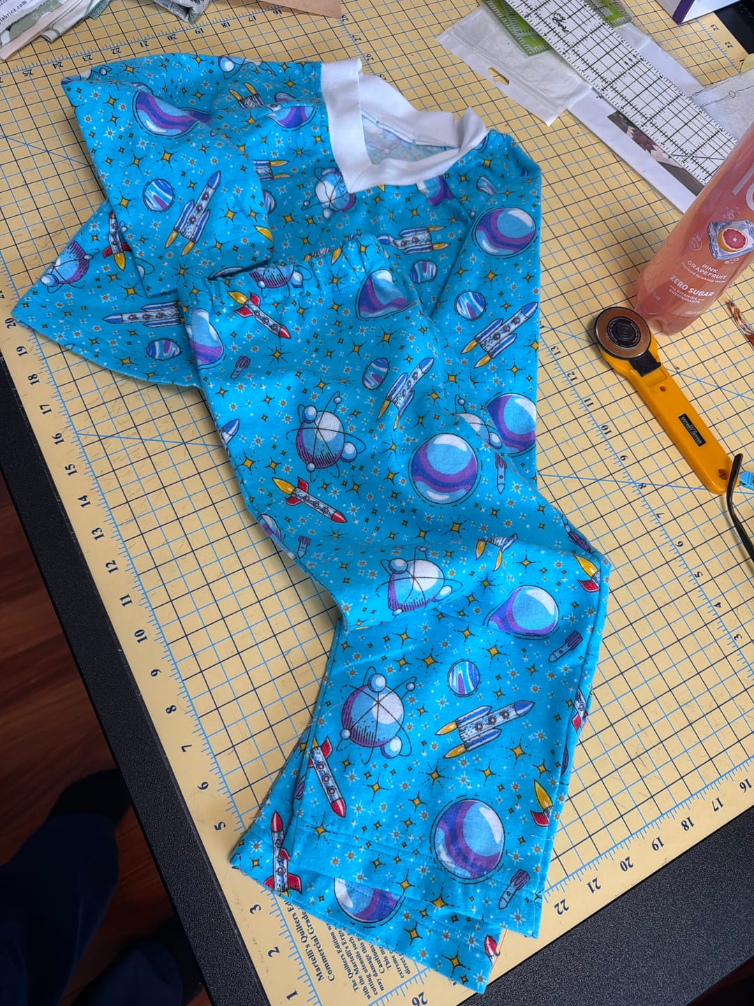 Customer photo review of Flannel: Up and Away on Blue - 100% Cotton