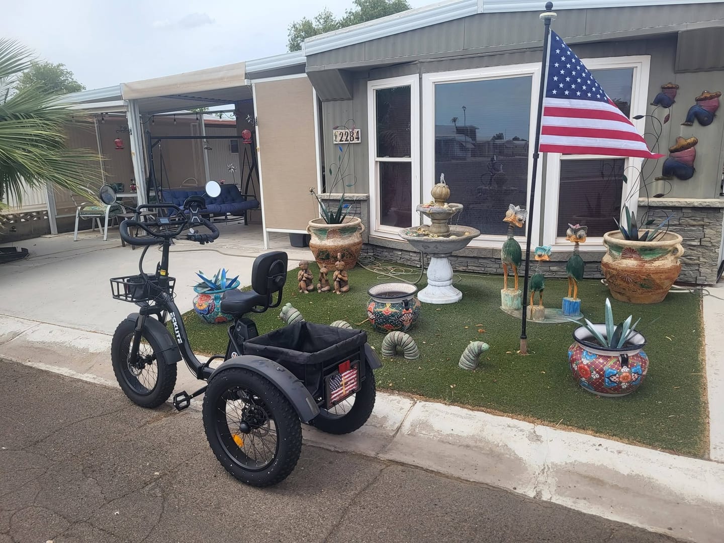 Customer photo review of Eskute® T300 Pro Folding Electric Trike with One-Button Reverse