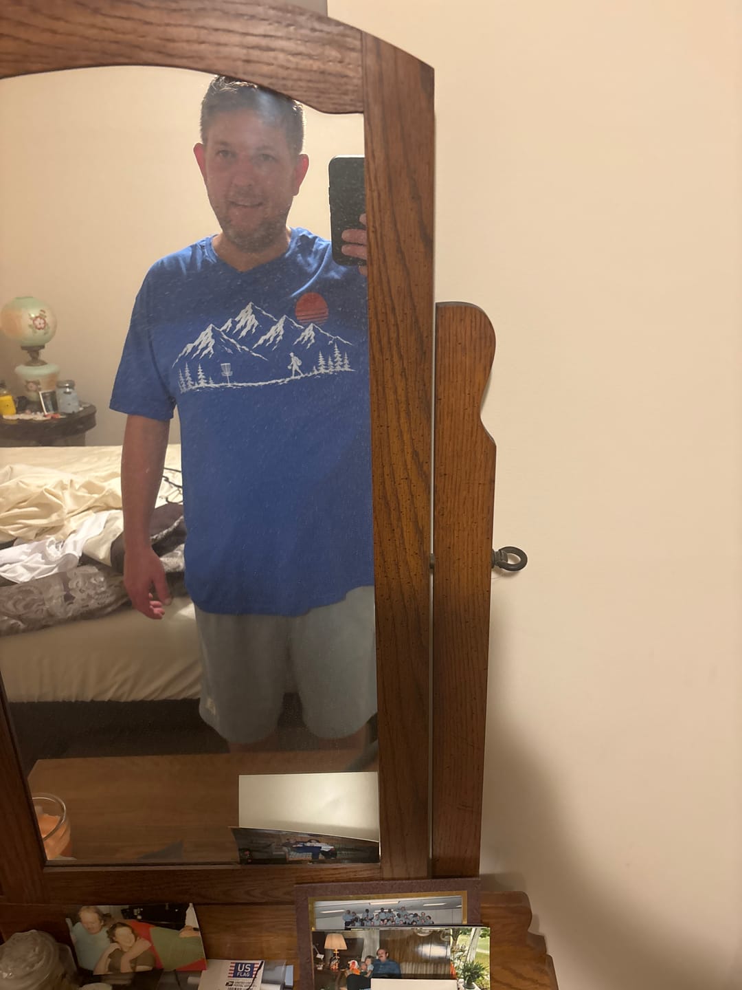 Customer photo review of Sunset Disc Golf T Shirt
