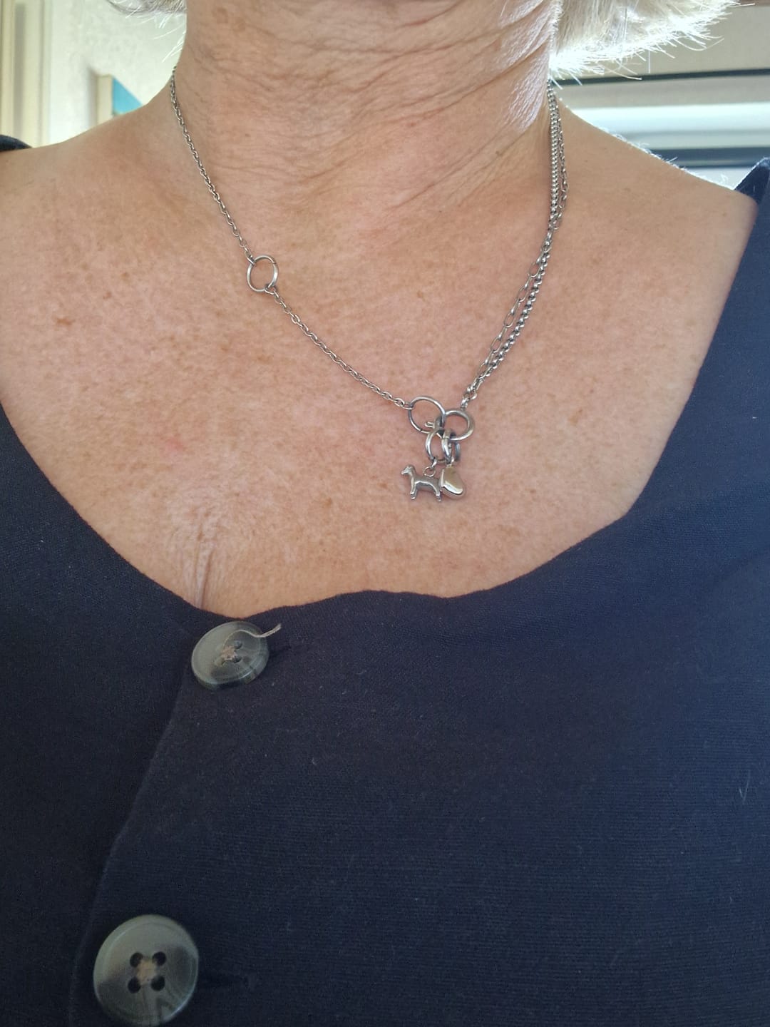 Customer photo review of Roya - Dog Charm Stainless Steel