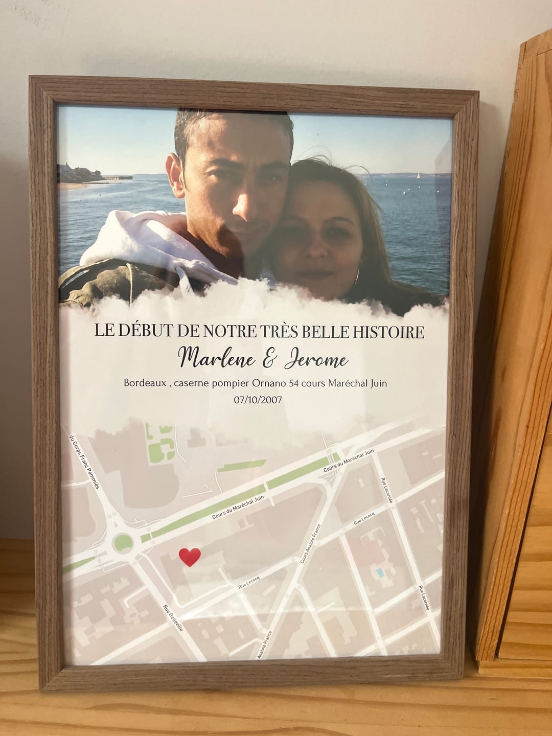 Customer photo review of Notre Rencontre - Affiche personnalisée