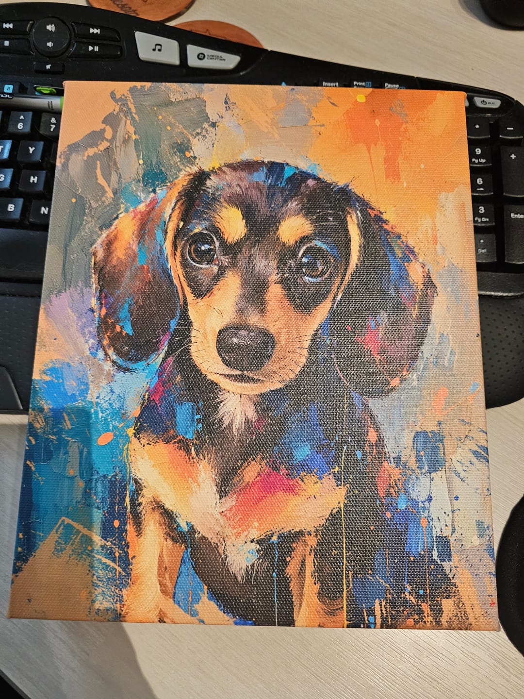 Customer photo review of Custom Pet Portrait Canvas - Modern Oil Painting
