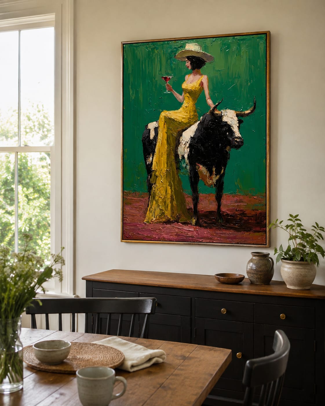 Customer photo review of Golden Poise-Bull Rider Painting