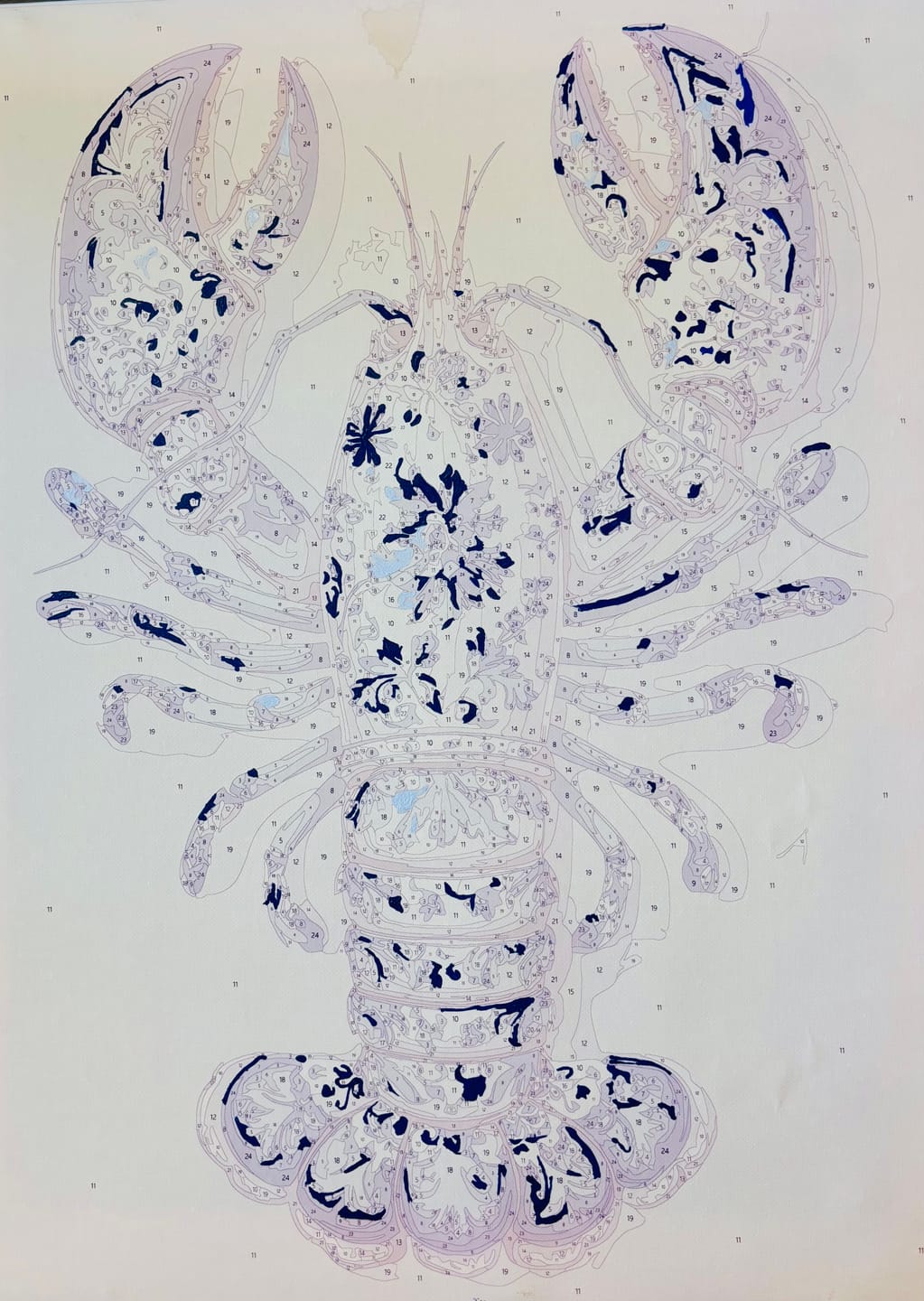 Customer photo review of Delft Lobster | Paint by Number