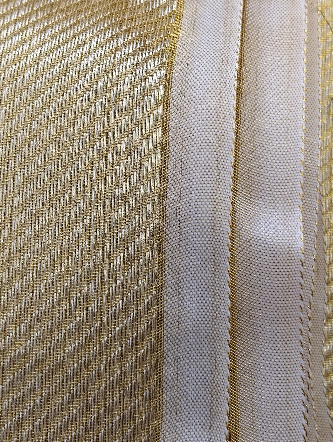 Customer photo review of Gold Zari Tissue Silk Banarasi Fabric