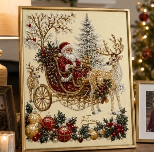Customer photo review of Personalized 3D Pearl Art DIY Kit - For Home - Holiday Canvas