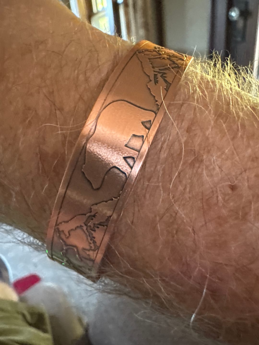 Customer photo review of Mens Copper Magnetic Bangle Bracelet Bear New Design