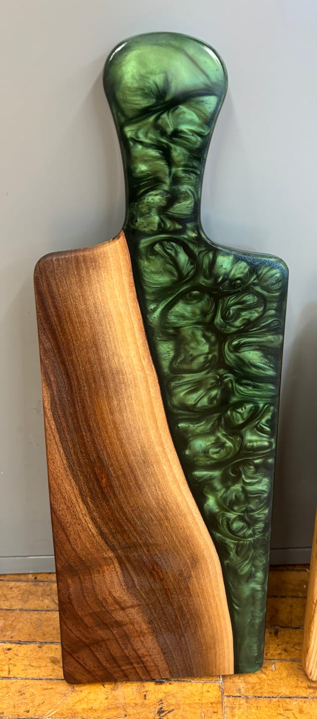 Customer photo review of 20x7x1" Cheese Board Paddle Handle Silicone Mold - Small Serving Board Mold