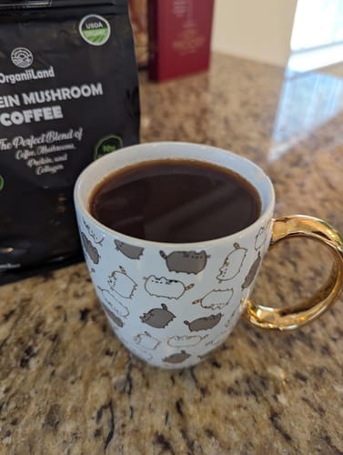 Customer photo review of Protein Mushroom Coffee
