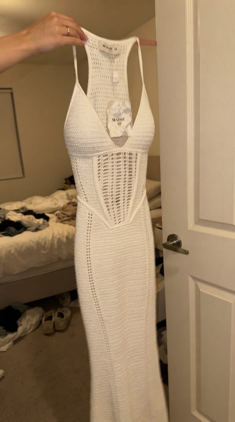 Customer photo review of Xena Maxi Dress - White