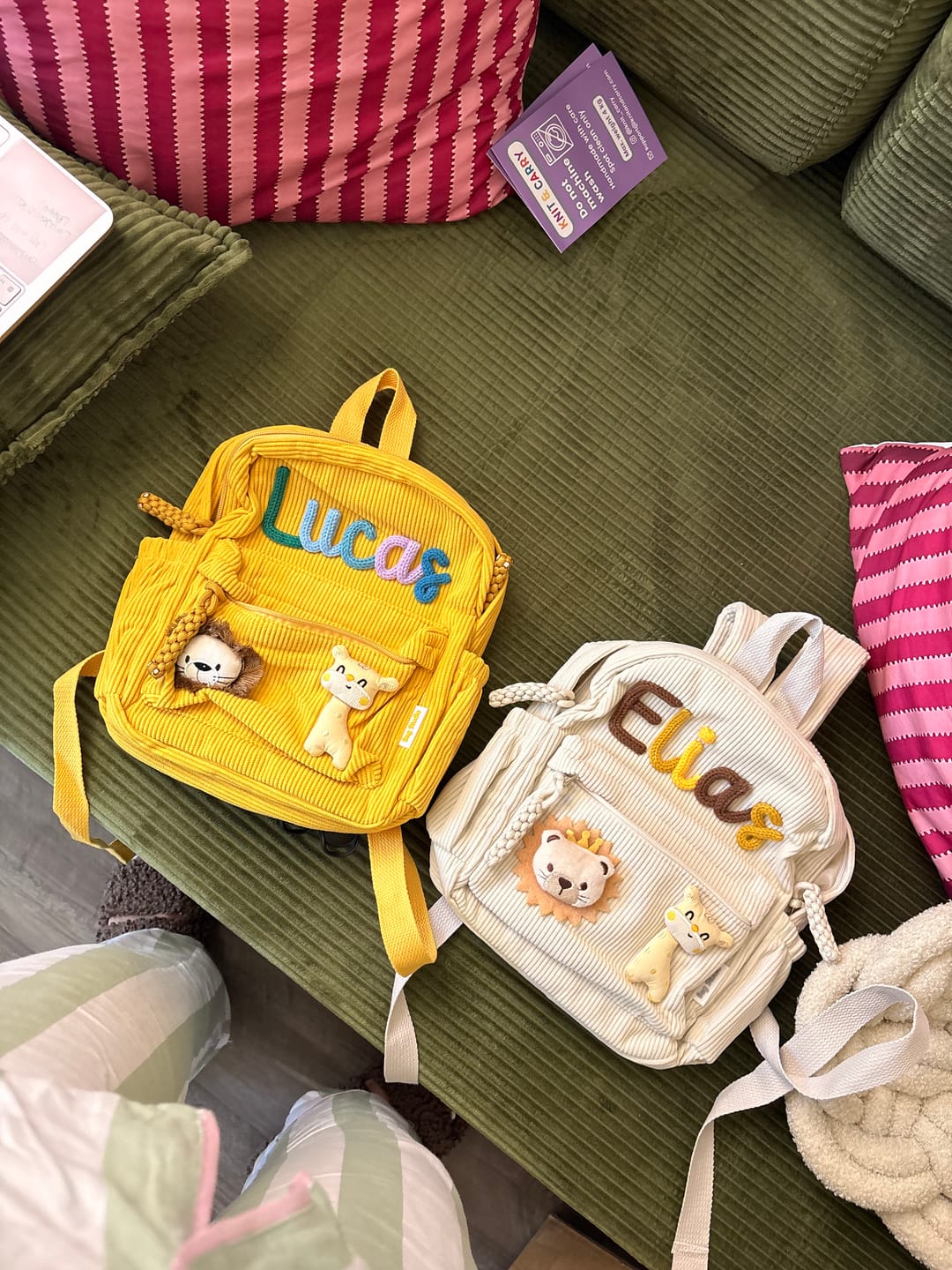 Customer photo review of K&C - Personalized Knitted Backpack