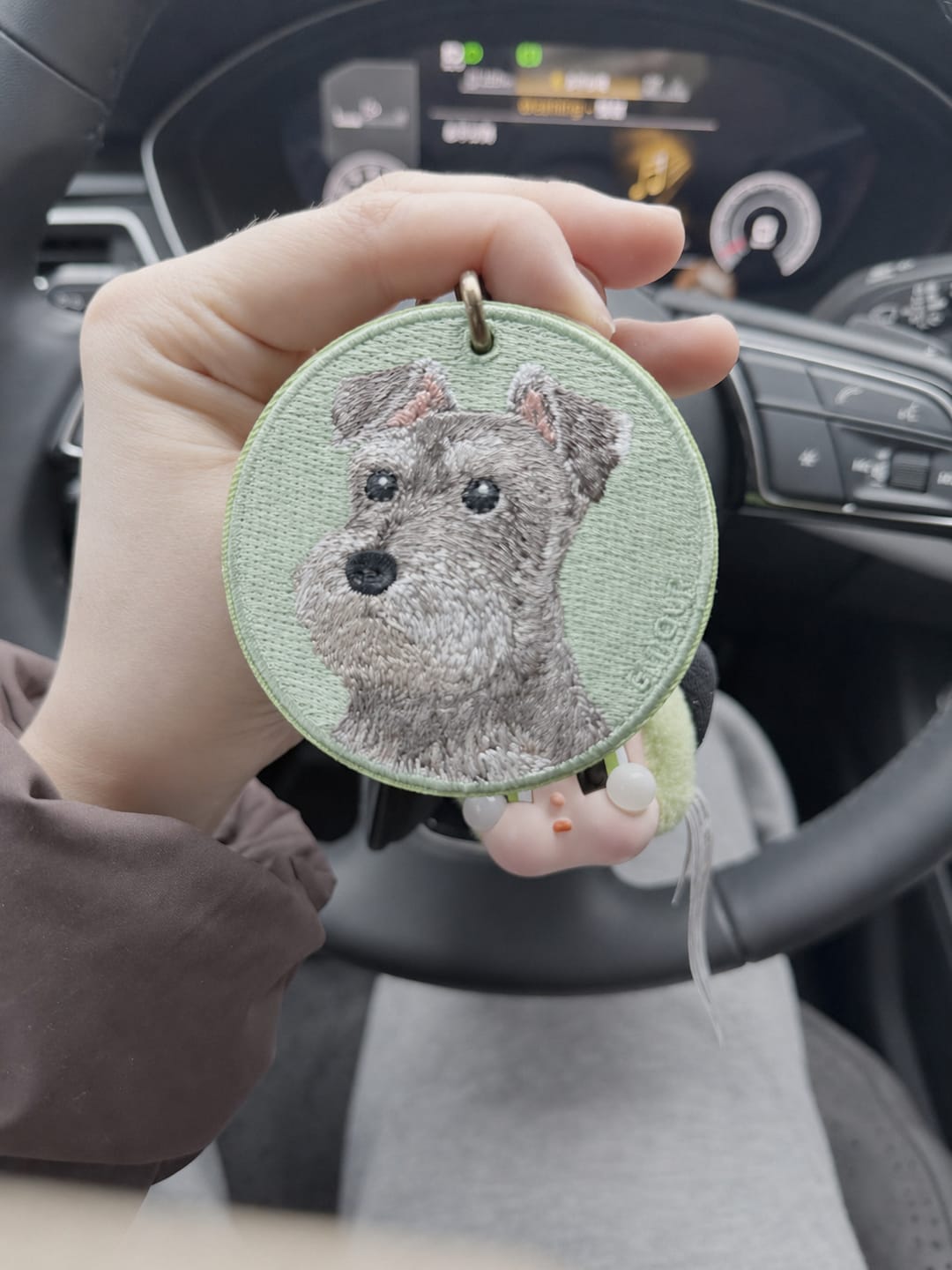Customer photo review of Customized embroidered pet tags