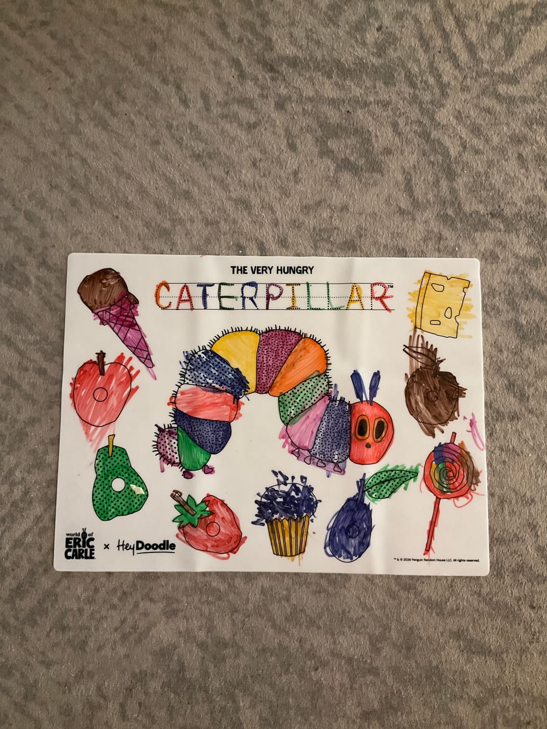 Customer photo review of The Very Hungry Caterpillar™ Classic Colouring & Doodle Mat