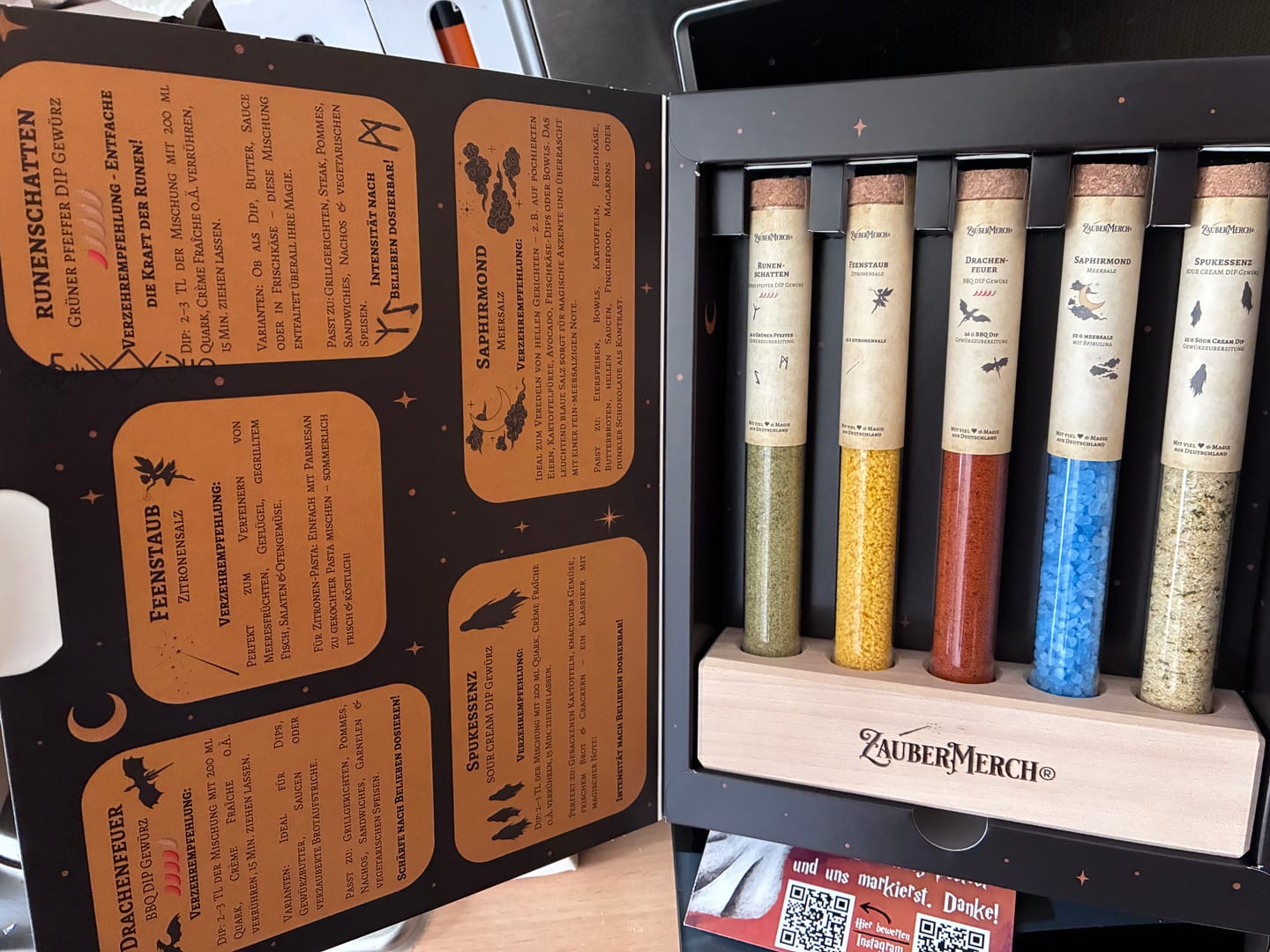 Customer photo review of Alchemisten-Set - 5er Gewürz- und Dipset im Reagenzglas