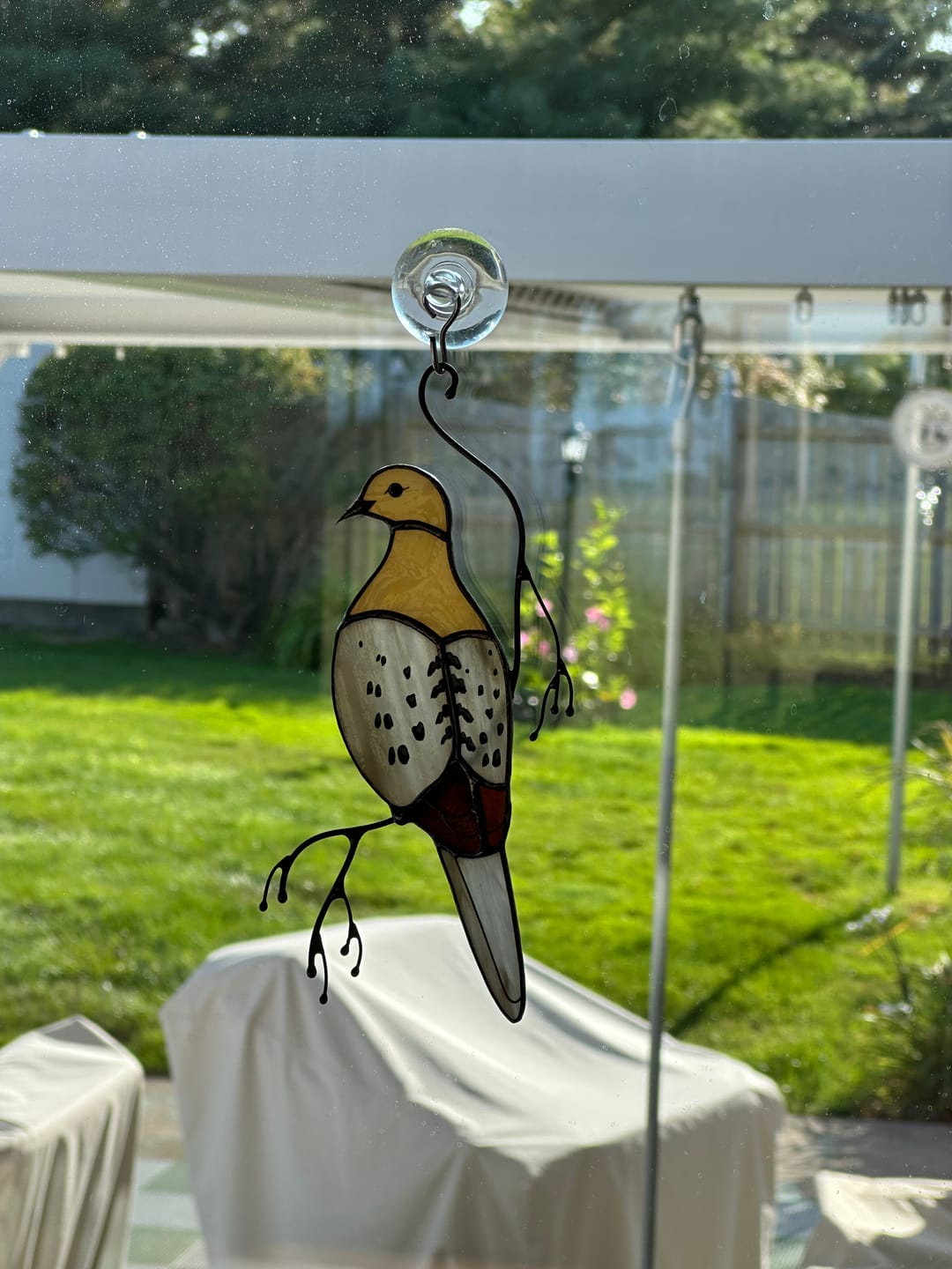 Customer photo review of Mourning Dove - Stained Glass Suncatcher