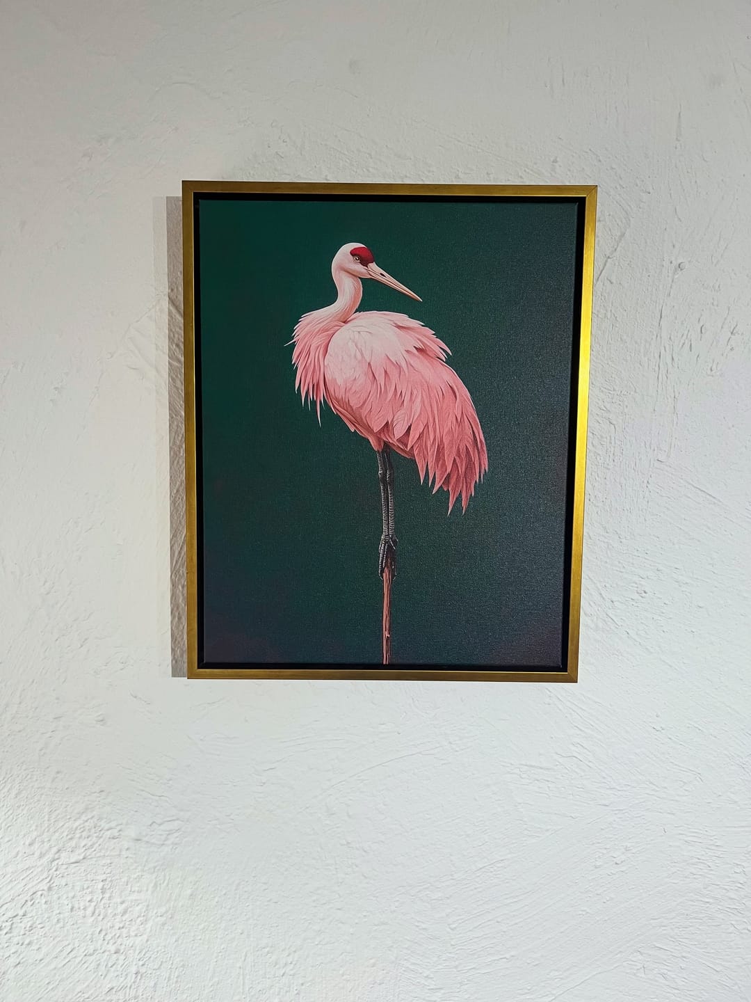 Customer photo review of Pink Crane on Green Print