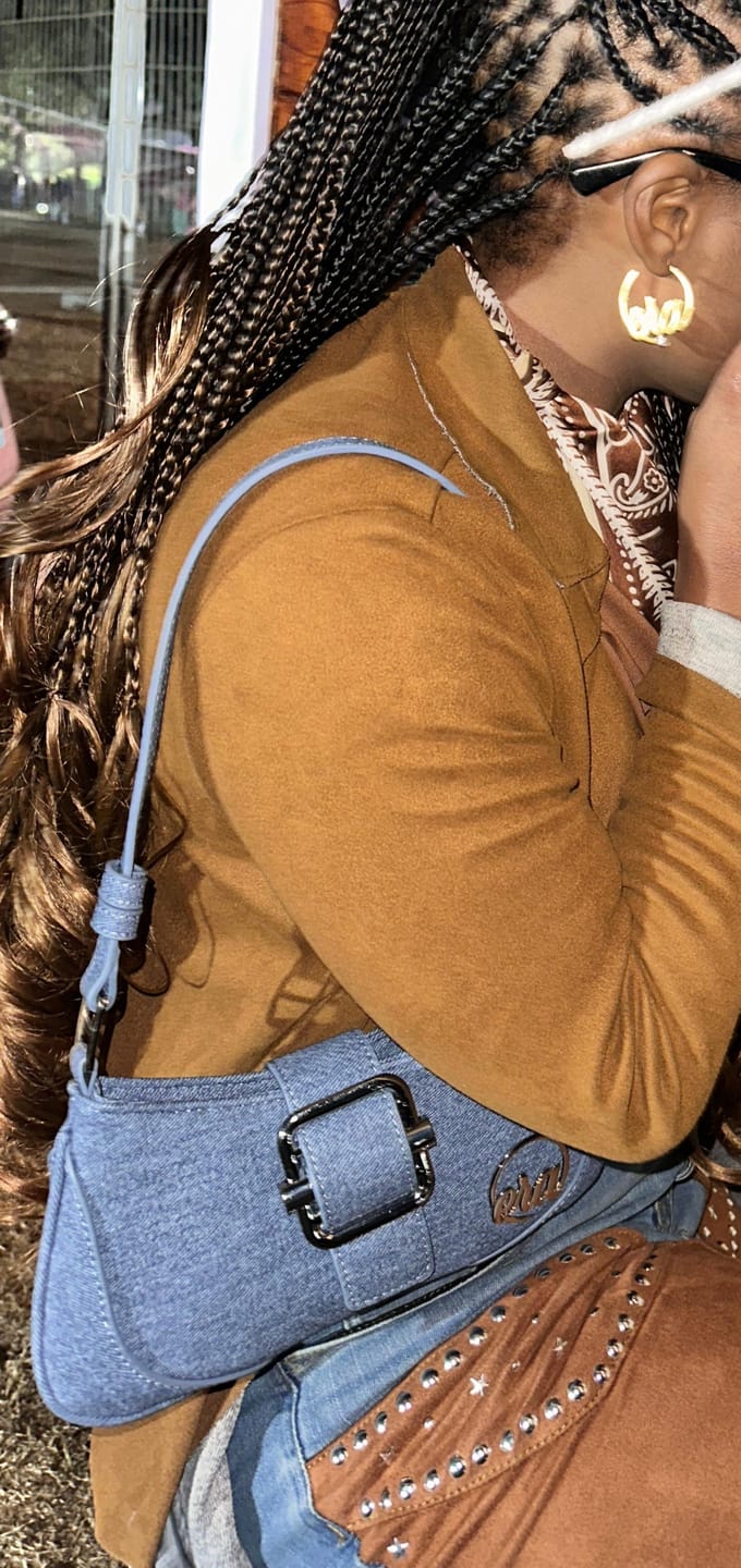 Customer photo review of Denim Lily Shoulder Bag
