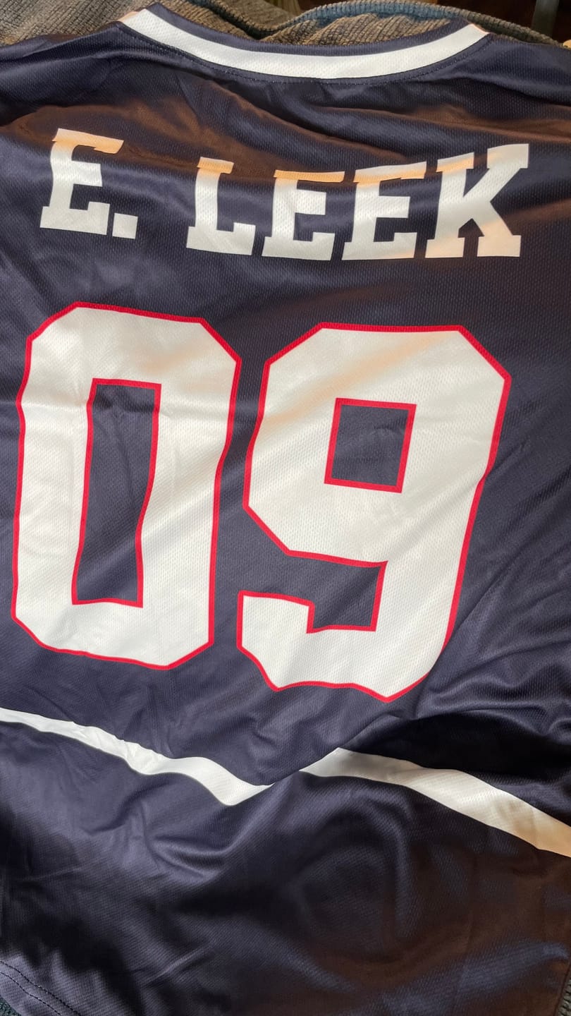 Customer photo review of Custom USA Hockey Jersey - Navy Patriotic Design, Personalized Name & Number