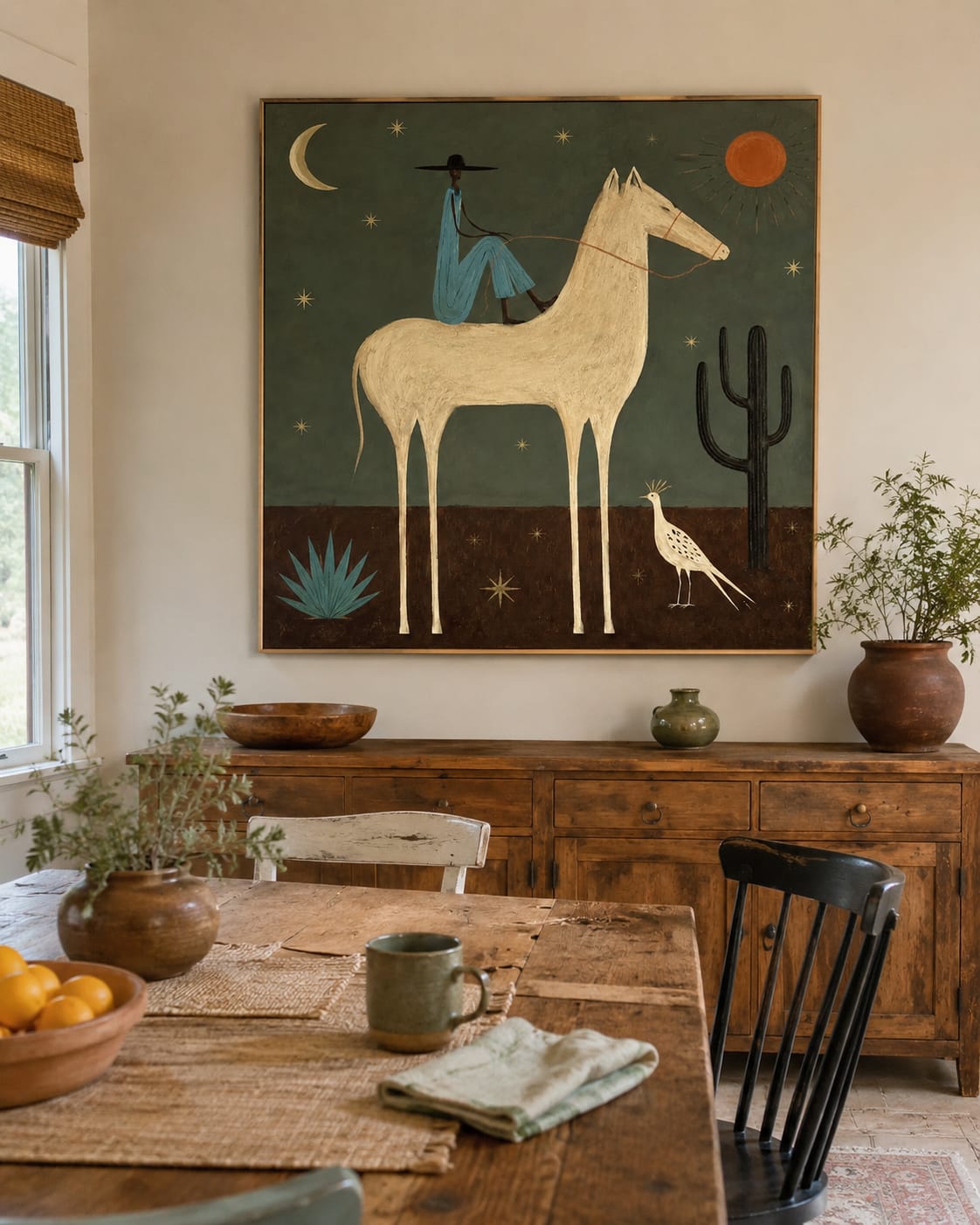Customer photo review of Desert Moon Rider-White Horse Painting