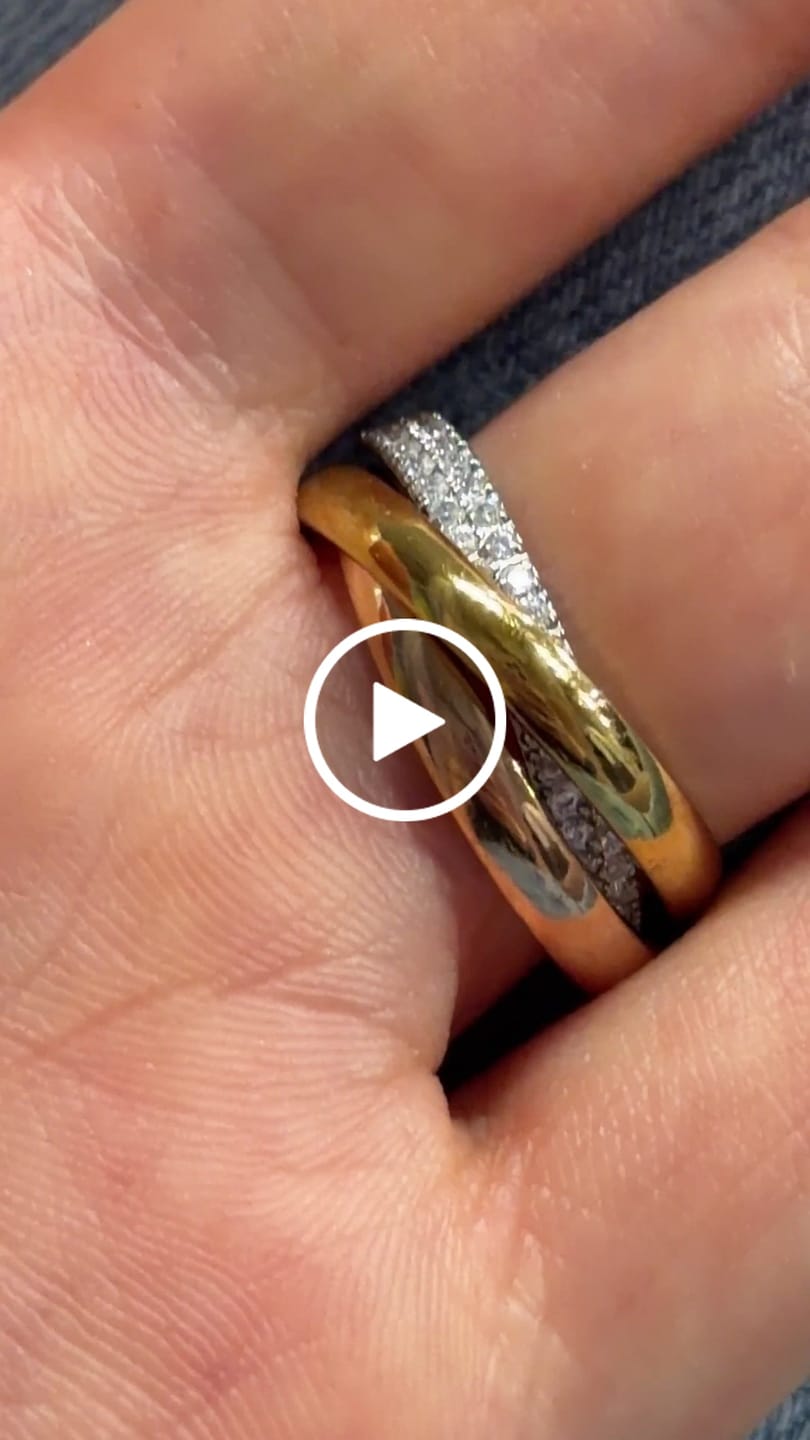 Customer video review of TRINITY RING GOLD PINK GOLD SILVER