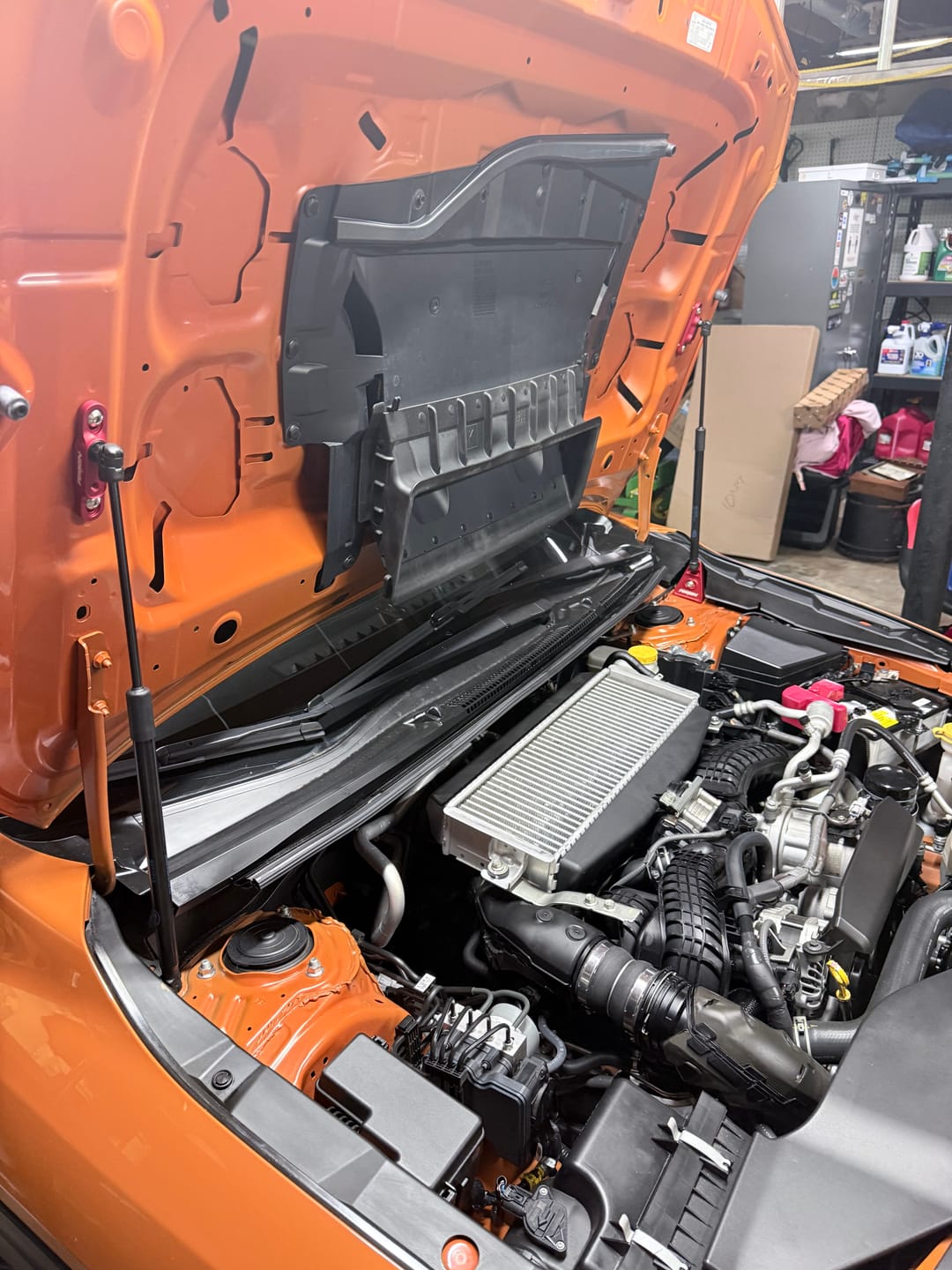 Customer photo review of High-Lift Hood Brackets for 2015-2026 WRX, STI