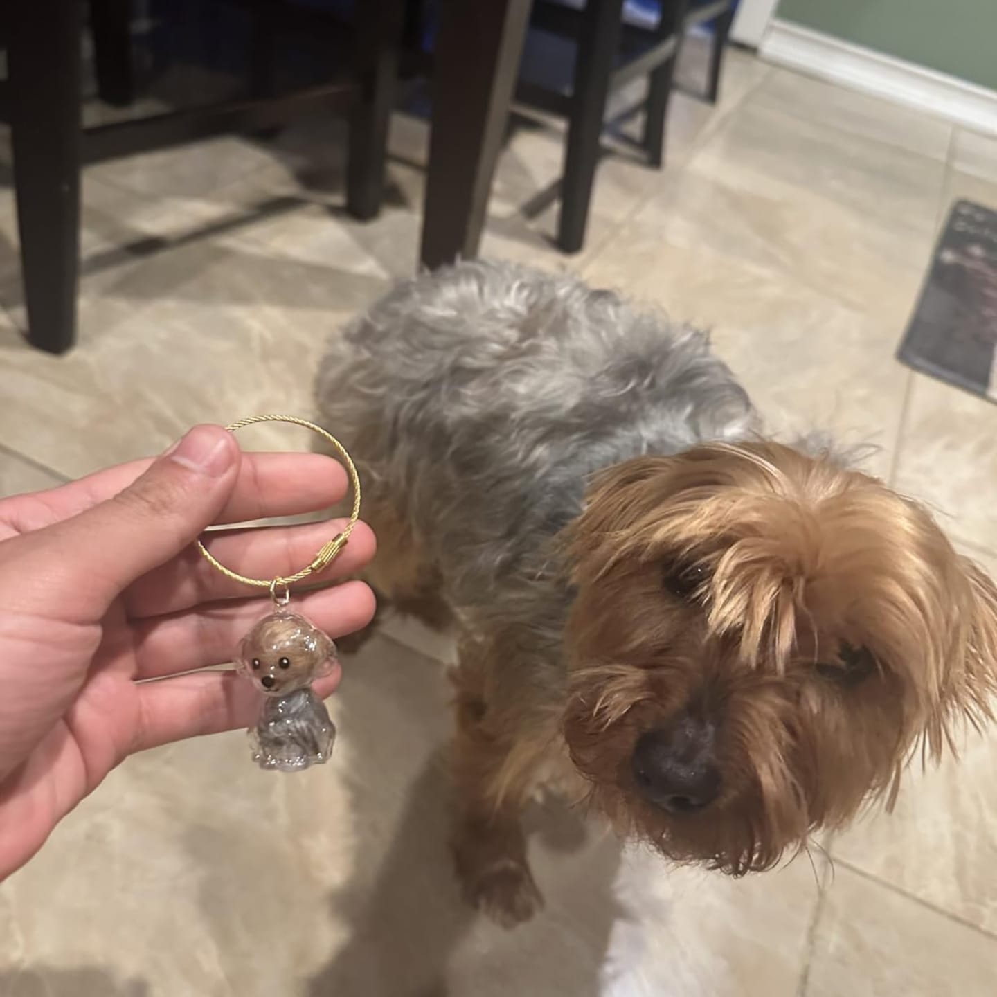 Customer photo review of Llavero para guardar pelo de mascota