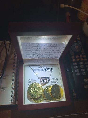 Customer photo review of Gift for Granddaughter from Grandpa Interlocking Hearts Necklace Gift