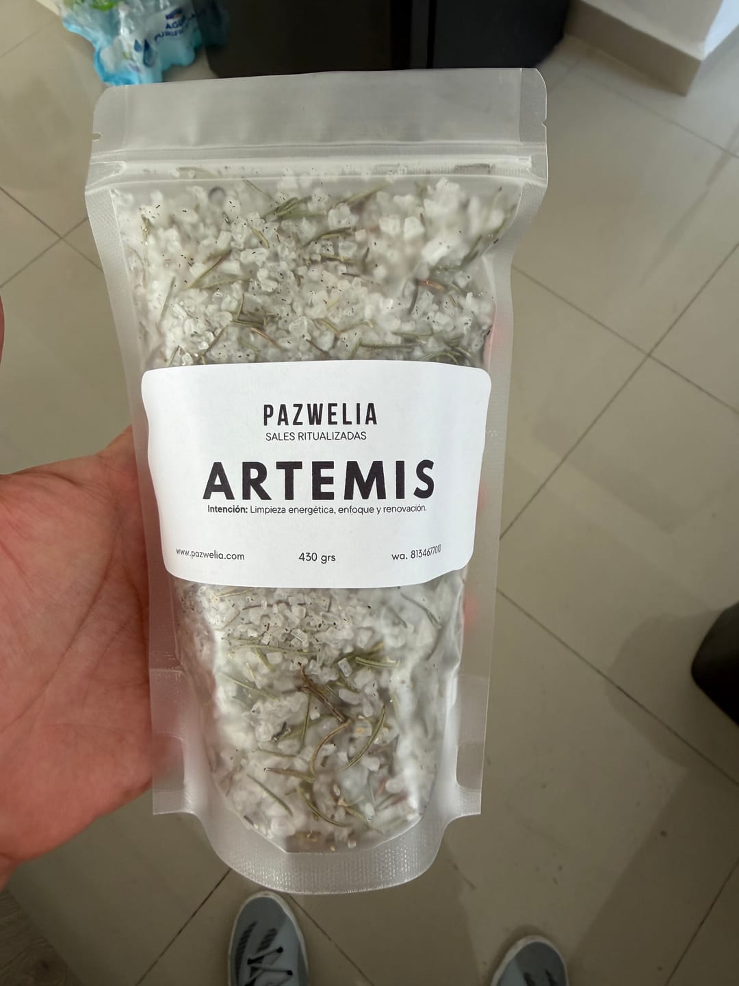 Customer photo review of Sales Aromáticas Artesanales 430g — Rituales de Baño con Minerales, Hierbas y Aceites Esenciales Puros 🌿