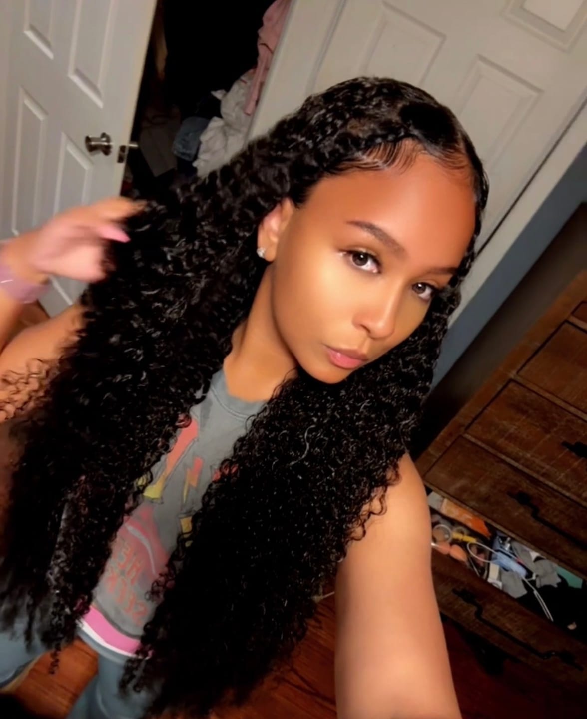 Customer photo review of Ywigs Burmese Water Curly Human Crochet Hair