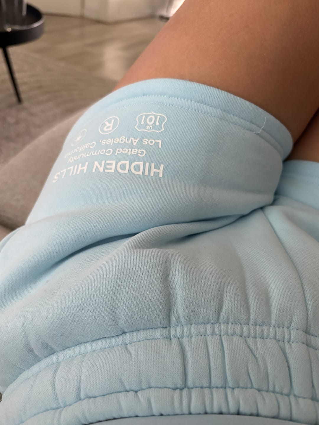 Customer photo review of LABEL SHORTS LIGHT BLUE