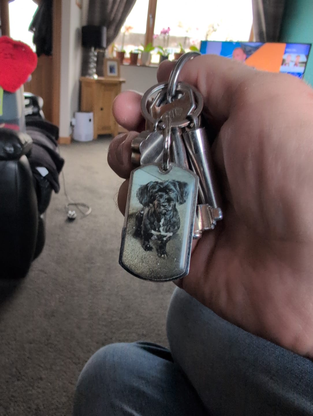Customer photo review of Personalized Pet Keychain