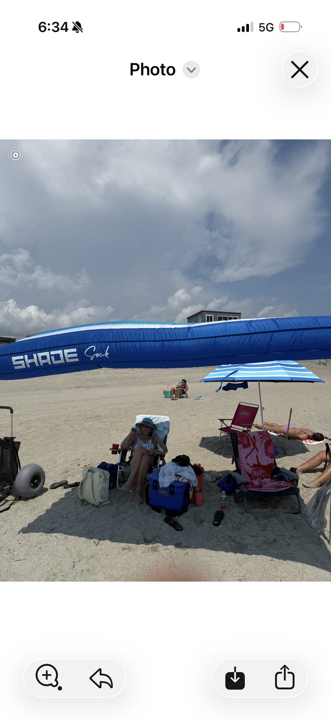 Customer photo review of ShadeSock™ - Wind-Inflating, Silent Beach Shade