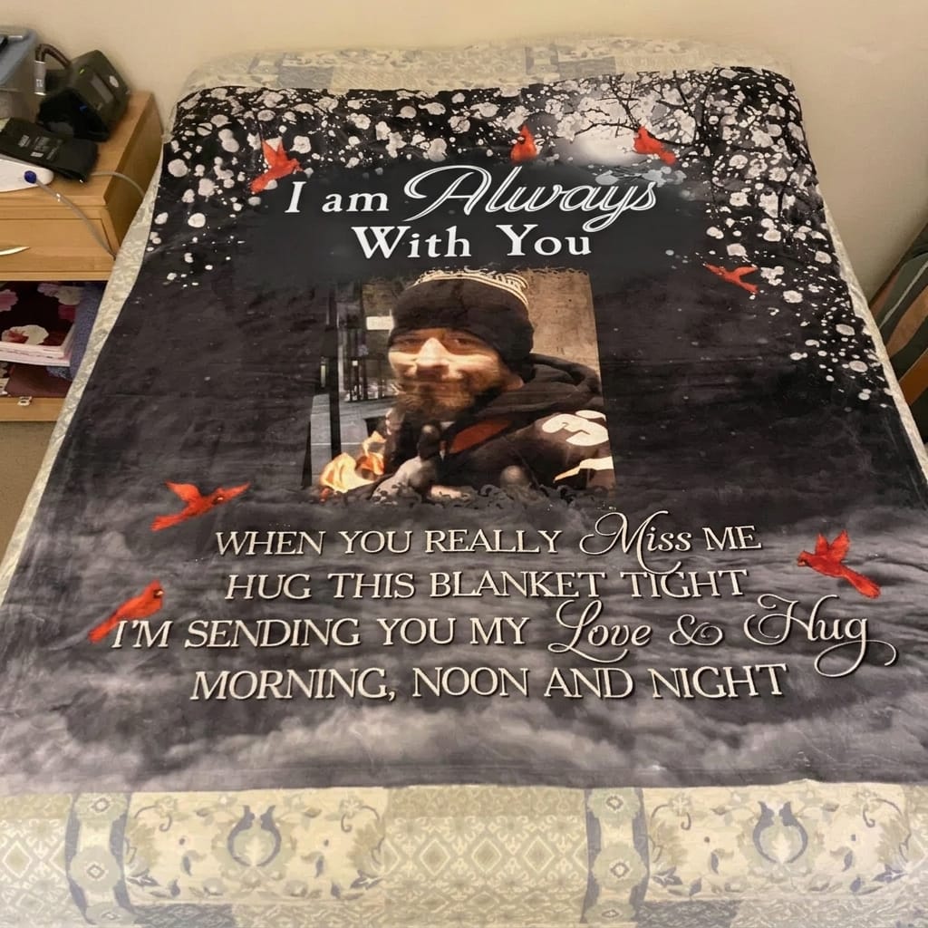 Customer photo review of I'm Always With You - Personalized Memory Photo Blanket