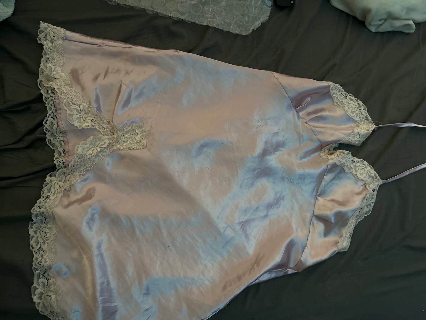 Customer photo review of Lace Trim Chemise With Open Back