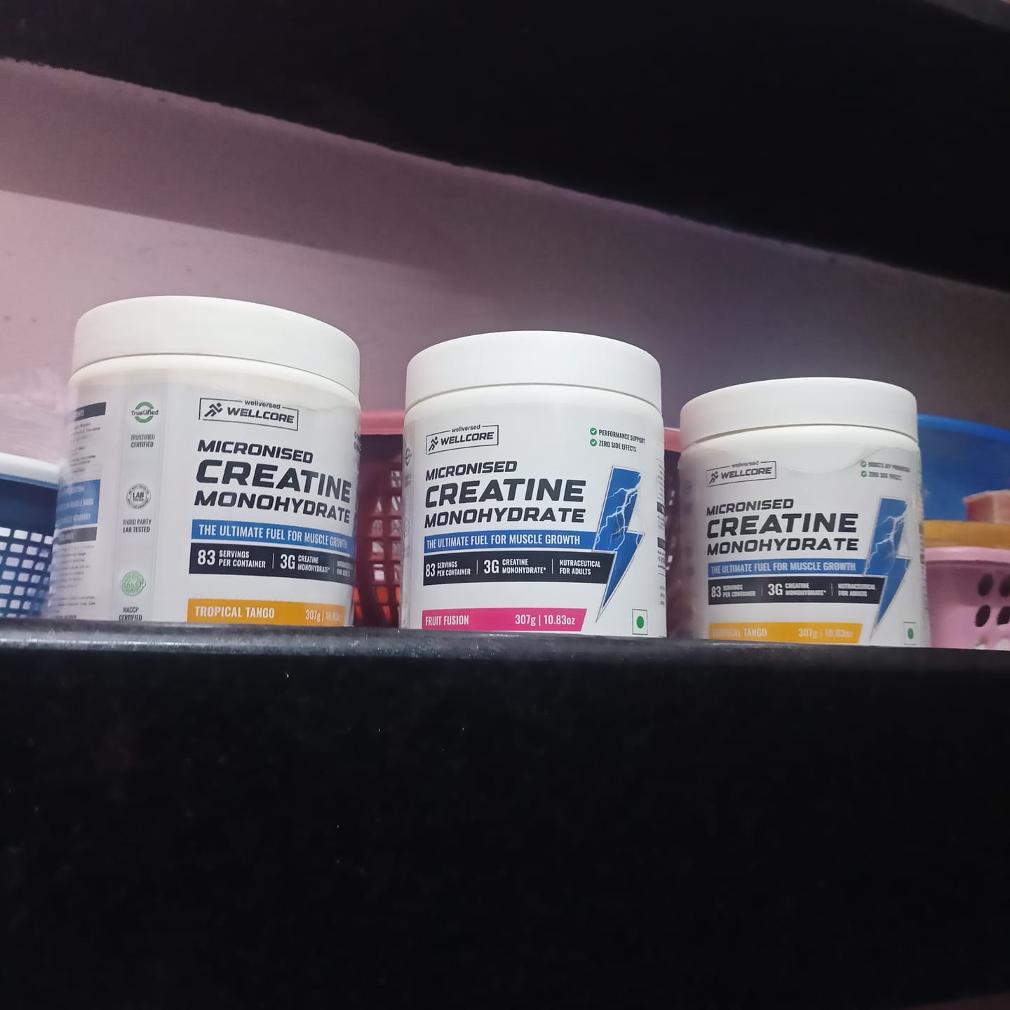 Customer photo review of Wellcore - Micronised Creatine Monohydrate (83 Servings, Tropical Tango) + Premium Steel Shaker