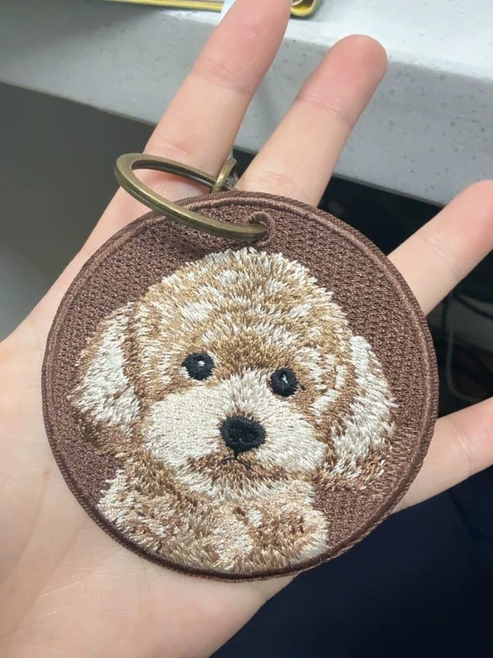 Customer photo review of Customized embroidered pet tags
