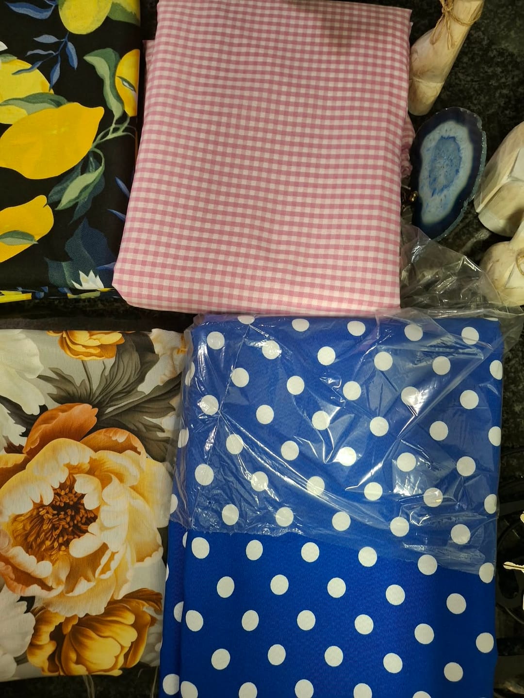 Customer photo review of Last Of The Bests | 3.9m x 1.4m Blue & White Polka Dots