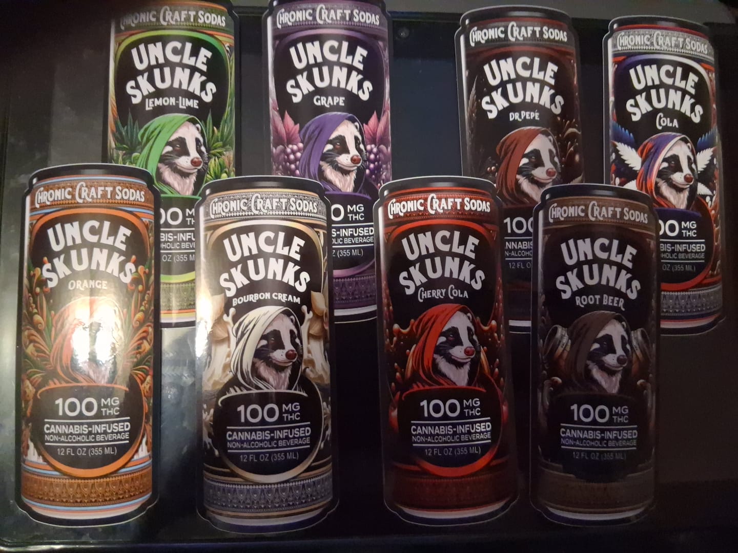 Customer photo review of 8-Flavor Variety Pack | 100 mg | 12oz Chronic Craft Sodas