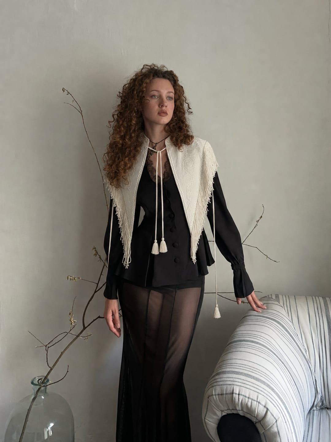 Customer photo review of Carlotta Fringe Cape