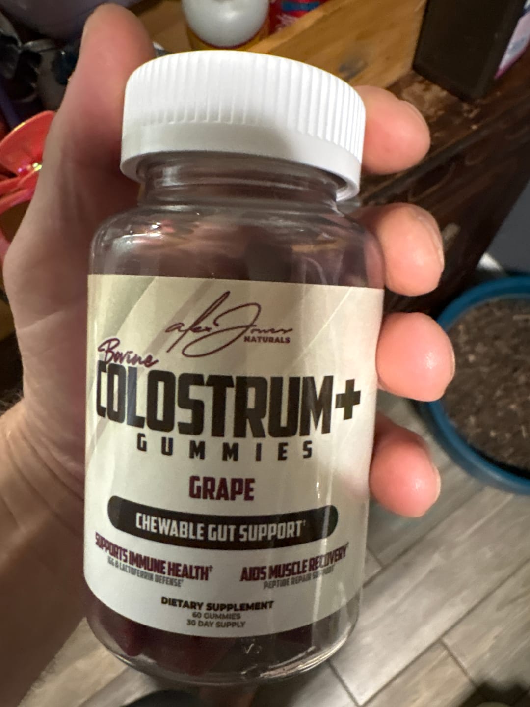 Customer photo review of Bovine Colostrum Gummies - Gut & Immune Support (Grape) (60 Gummies) (30 Servings)