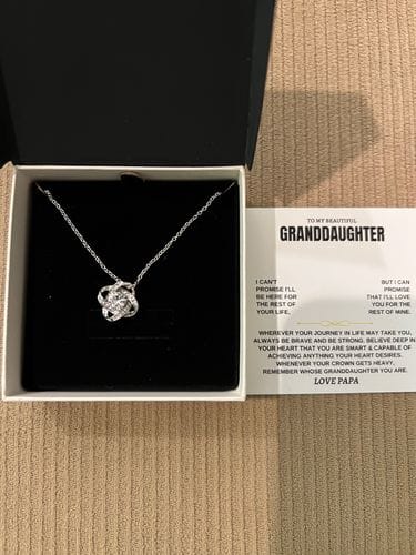 Customer photo review of Gift for Granddaughter from Grandpa Interlocking Hearts Necklace Gift