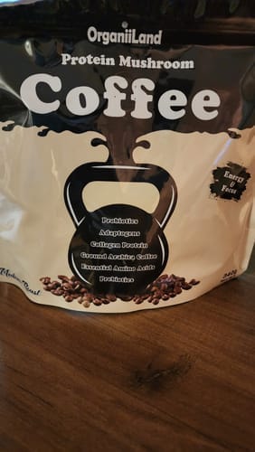 Customer photo review of Protein Mushroom Coffee