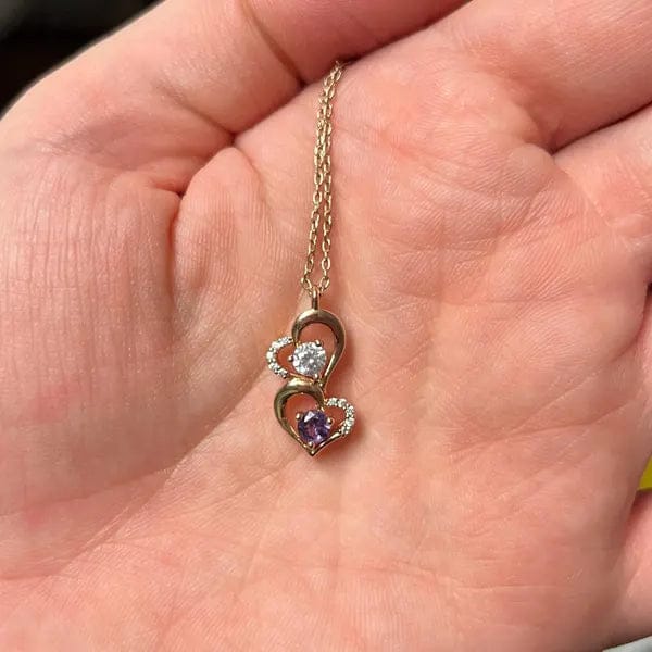 Customer photo review of Custom Birthstone Heart Charm Necklace