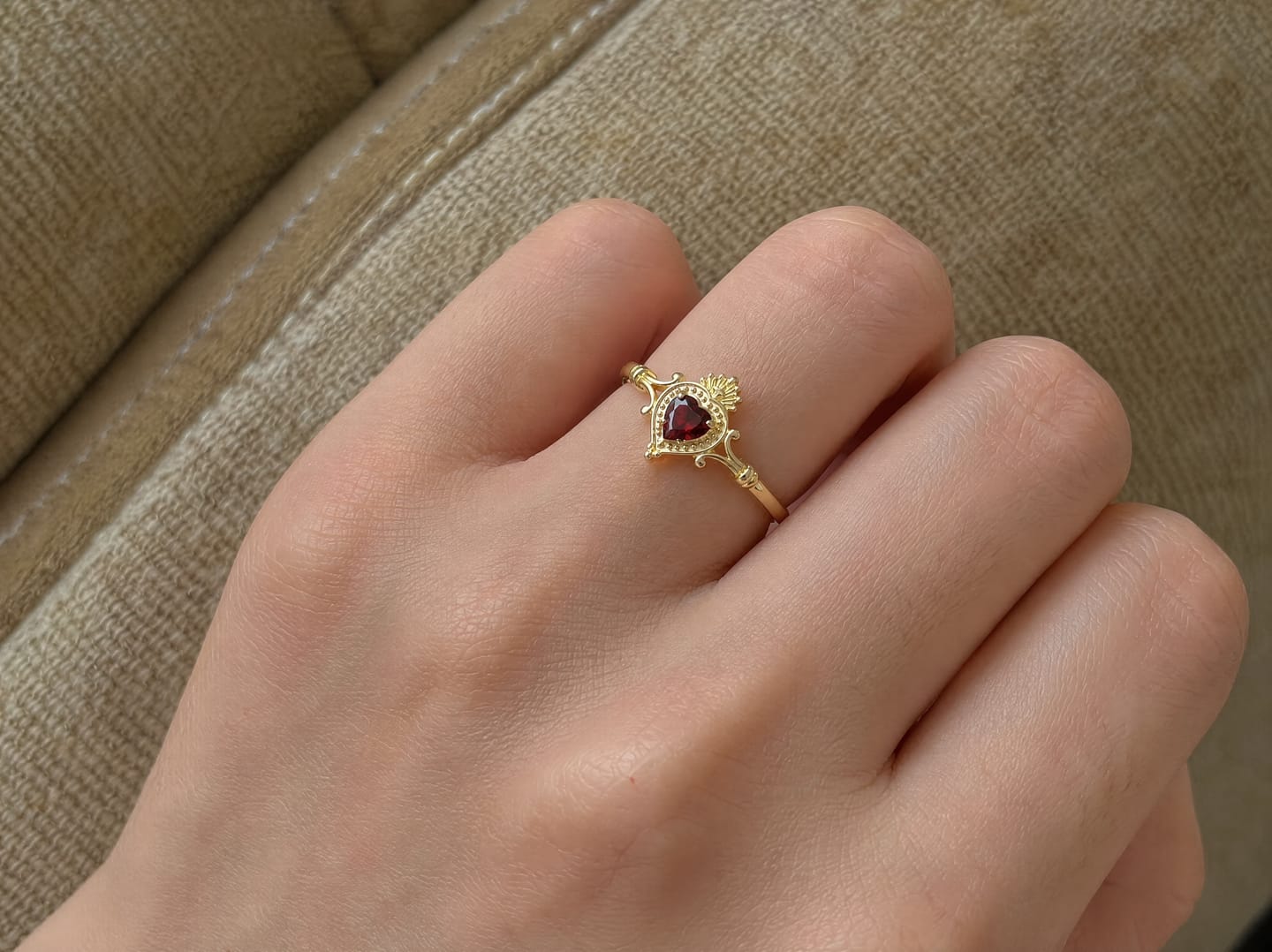 Customer photo review of Sacred Heart Devotion Ring