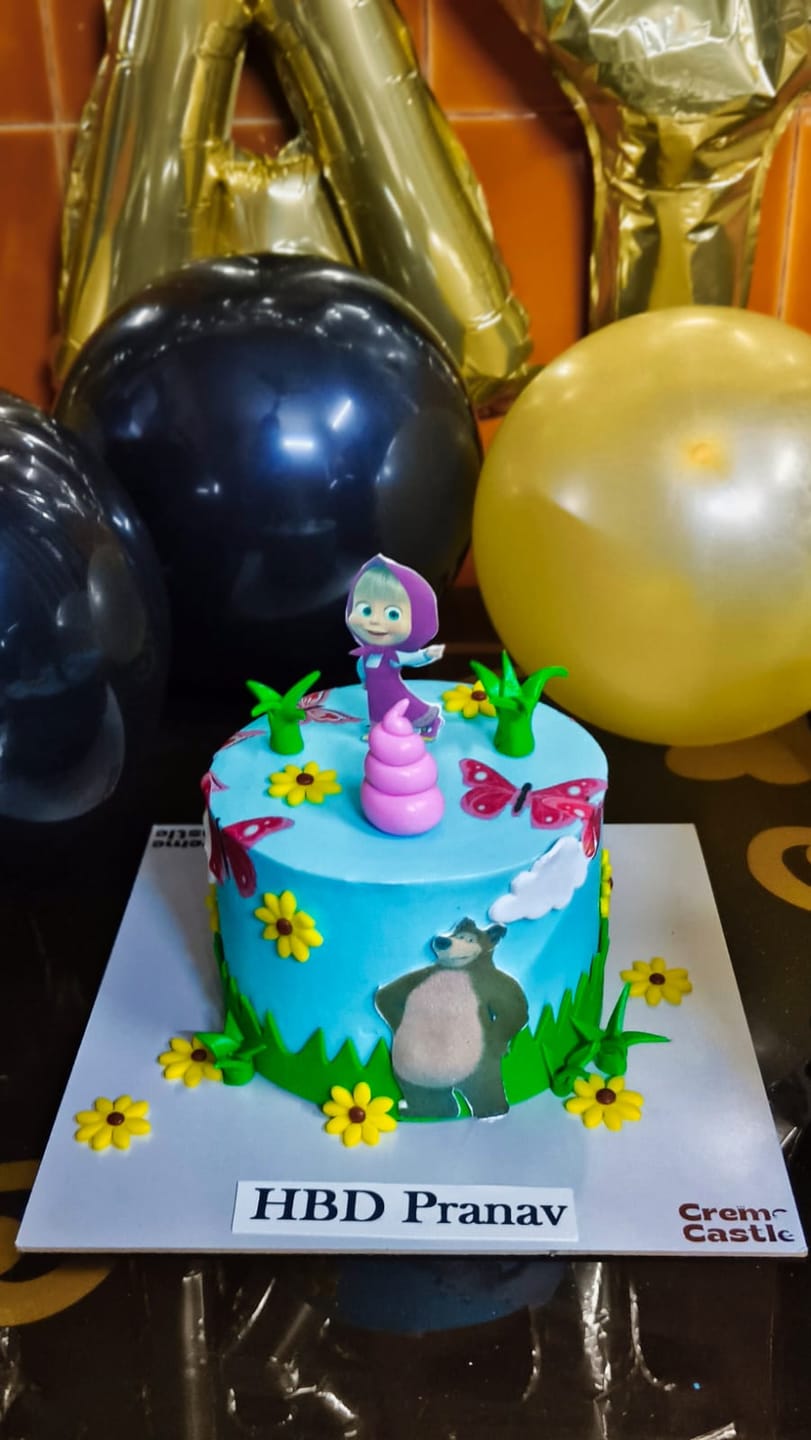 Customer photo review of Masha Bear Butterfly Design Cake