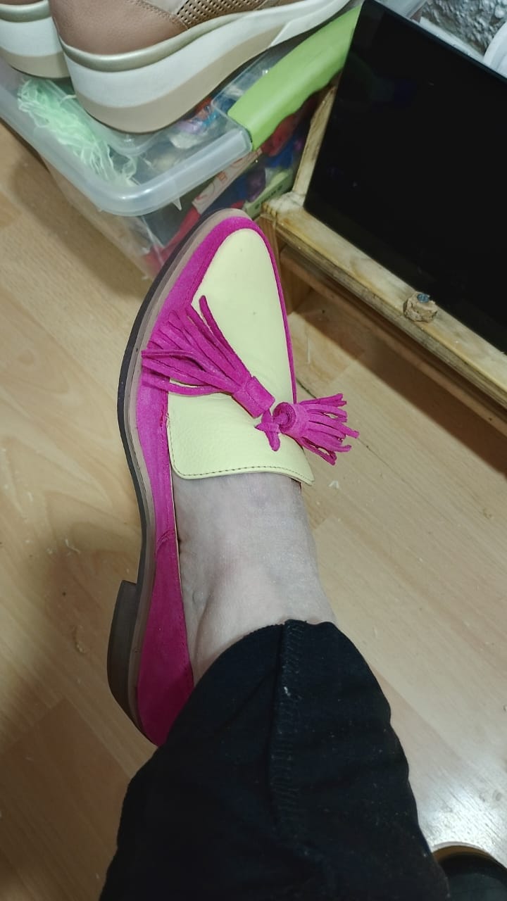 Customer photo review of Zapato Mujer / Allegra Fucsia Amarillo