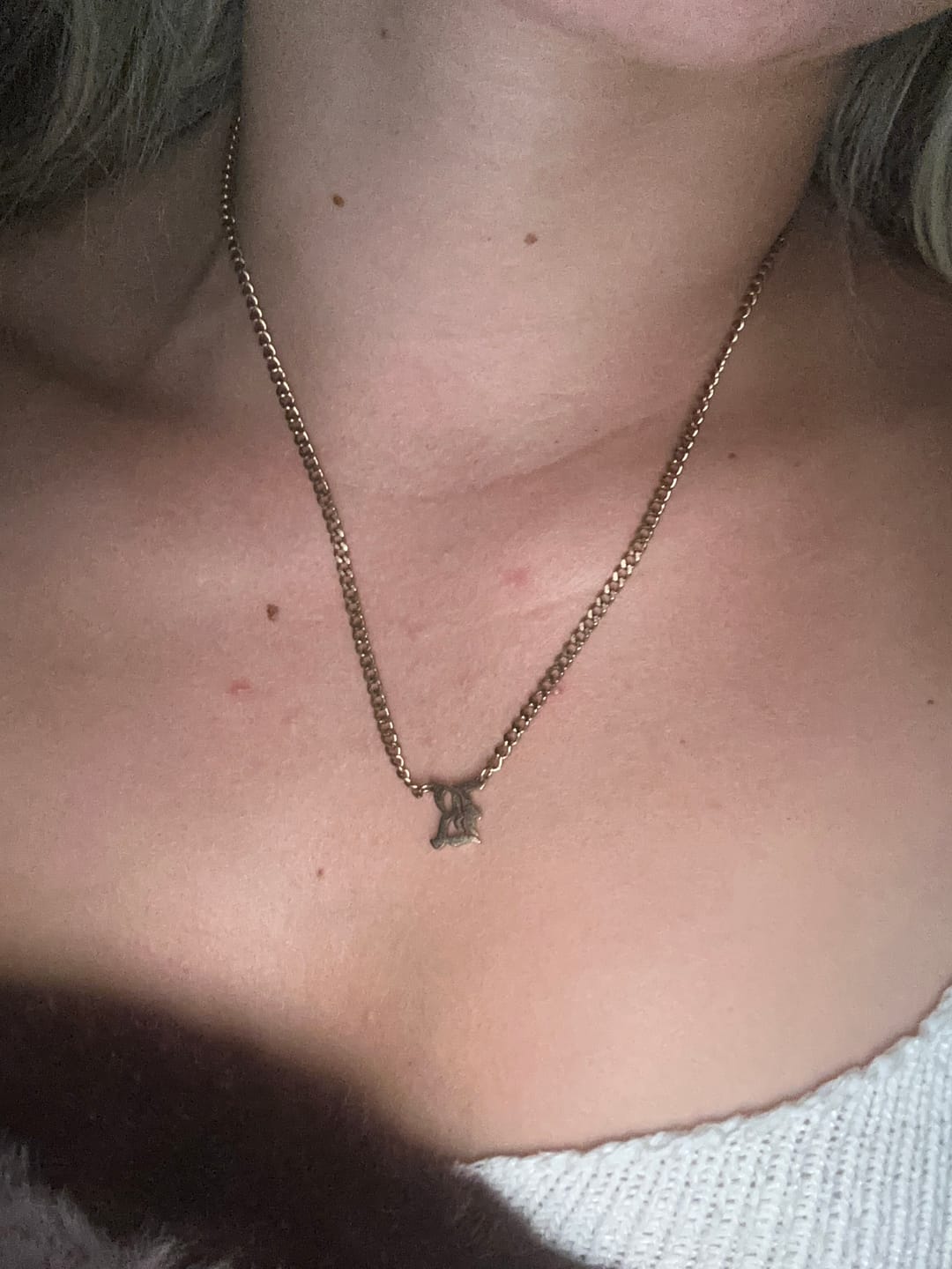 Customer photo review of Cuban Initial Necklace